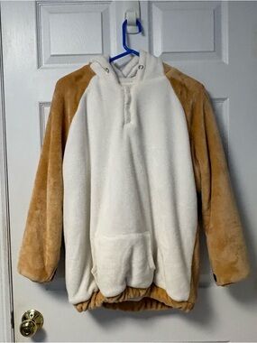 Tan and white Shiba Inu teddy bear hoodie
